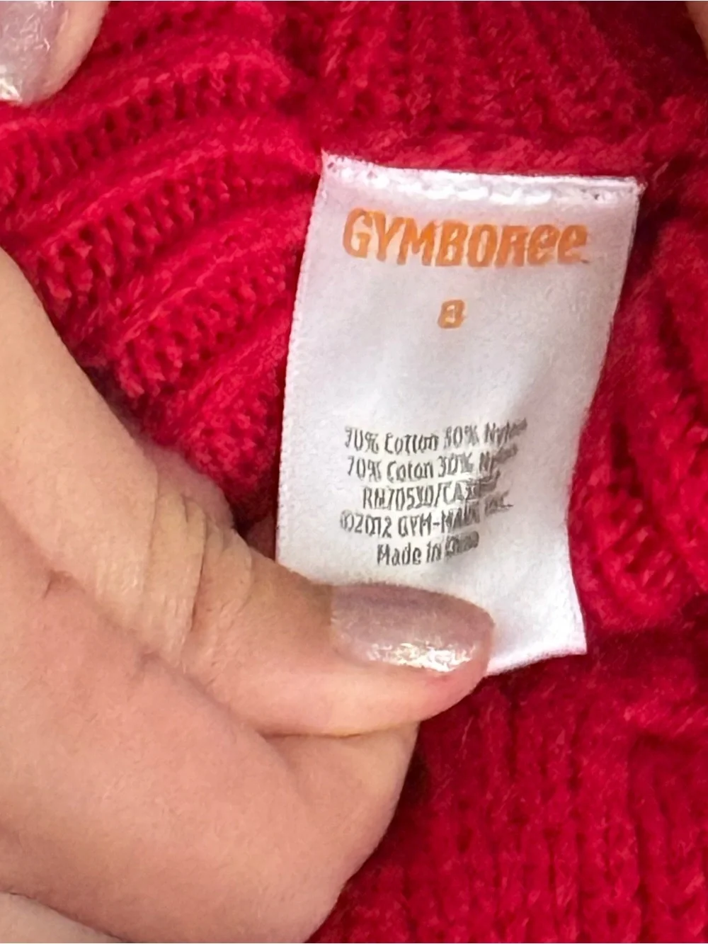 Gymboree Bright Red Cable Knit Turtleneck Sweater Dress